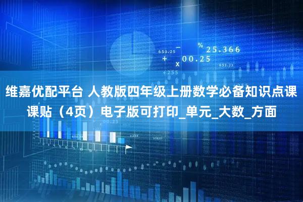 维嘉优配平台 人教版四年级上册数学必备知识点课课贴（4页）电子版可打印_单元_大数_方面
