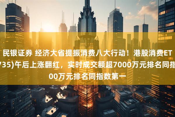 民银证券 经济大省提振消费八大行动！港股消费ETF(159735)午后上涨翻红，实时成交额超7000万元排名同指数第一