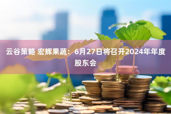 云谷策略 宏辉果蔬：6月27日将召开2024年年度股东会